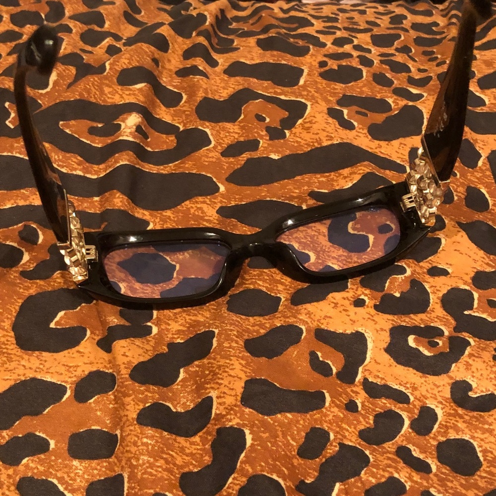 Black Chanel Rectangular Sunglasses - image 2